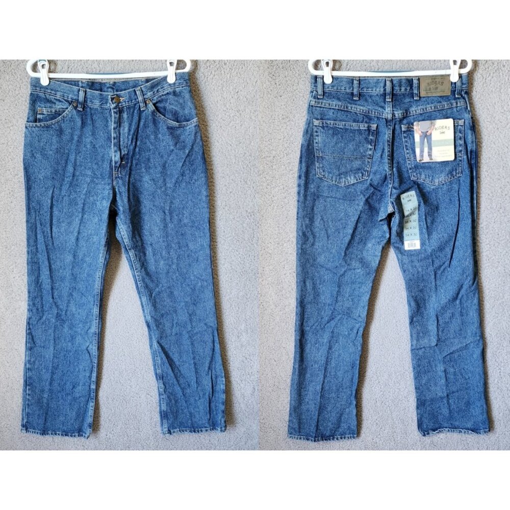 NWT Riders by Lee Blue Heavyweight Denim Boot Cut Men's Size 34 x 32 100% Cotton